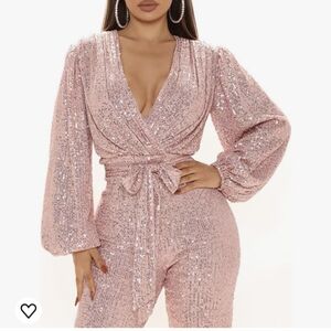 Pink sequin Jumpsuit